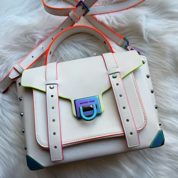 Michael Kors Handbags - Michael Kors Cream Satchel with Multicolor Accents